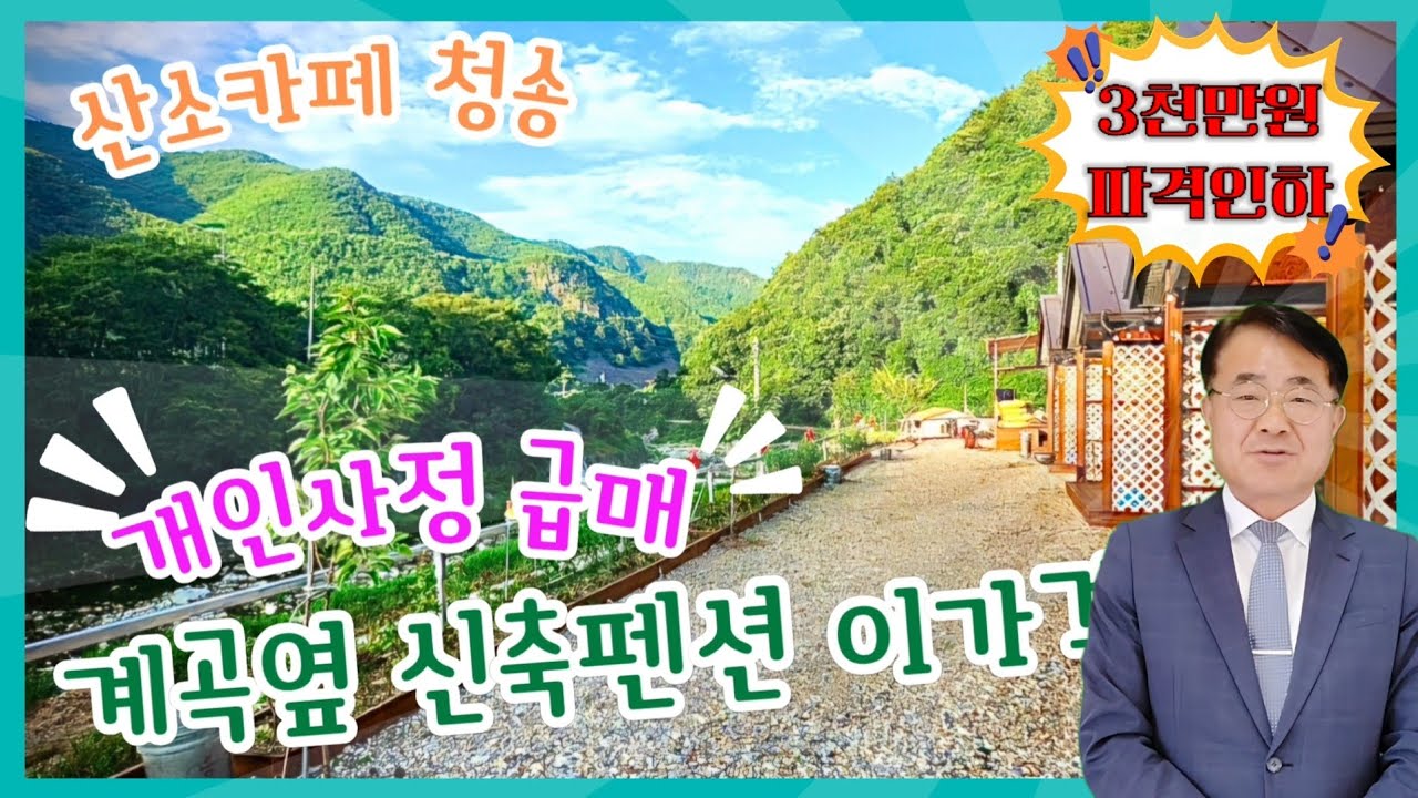 1685 (3천만원인하) 전원생활의 꿈 + 수익까지, 주왕산 신축펜션 급매